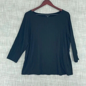 J. Jill long sleeve Top Womens M Black 3699